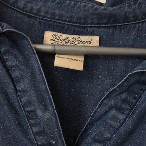 Lucky Brand distressed tunic with sleeve tabs